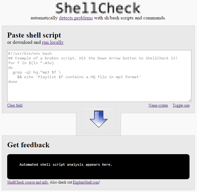 ShellCheck checks your scripts for errors