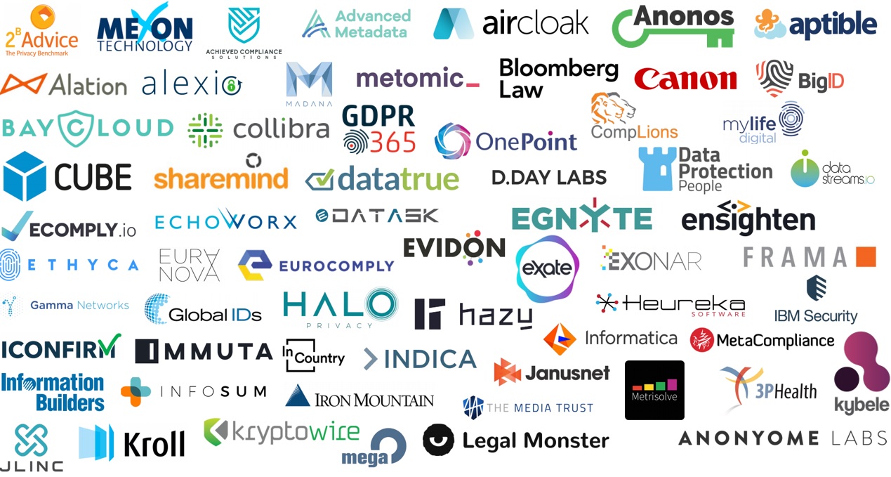 A small selection of privacy tech vendors in a large field